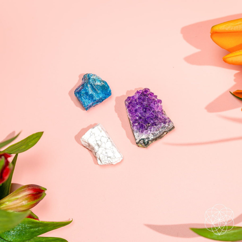 Raw Amethyst Crystal Trio Stones Bundle | Conscious Items