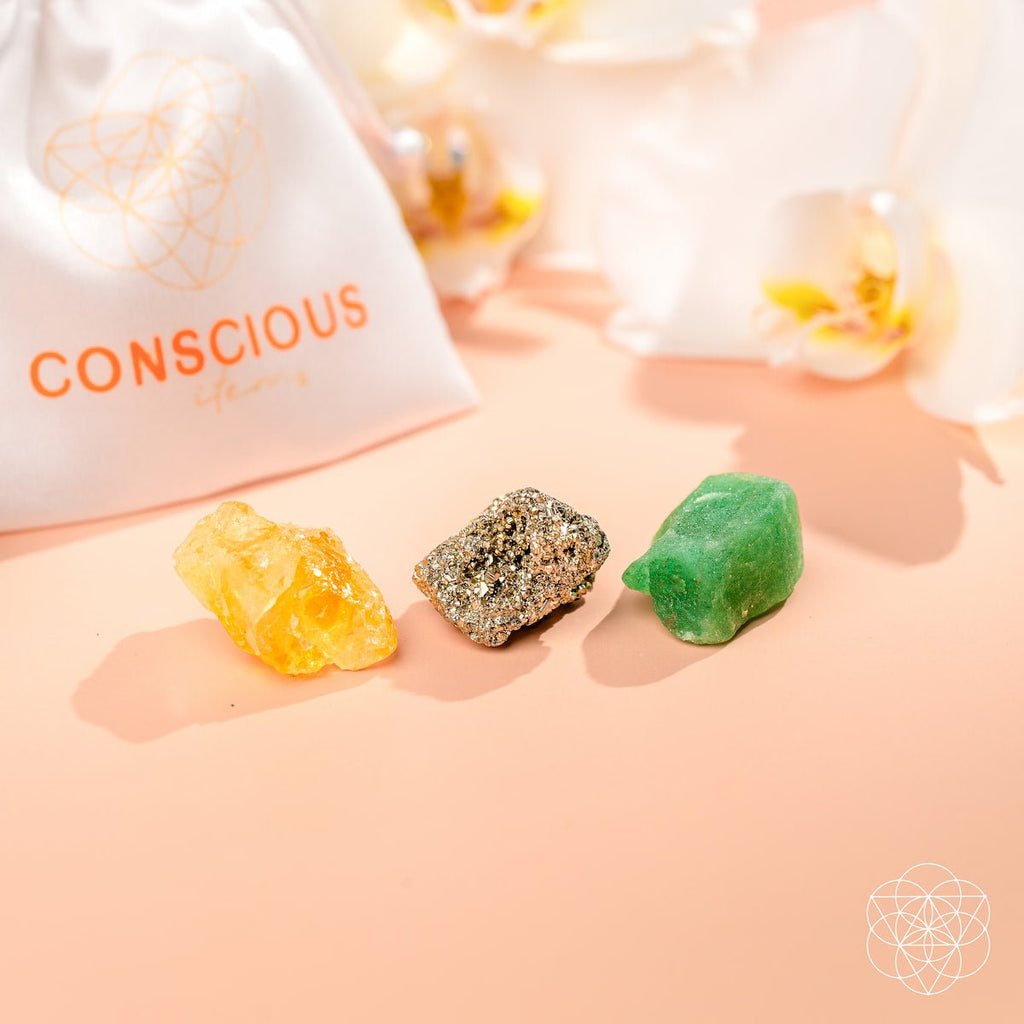 Raw Crystal Trio Of Abundance Energy | Conscious Items