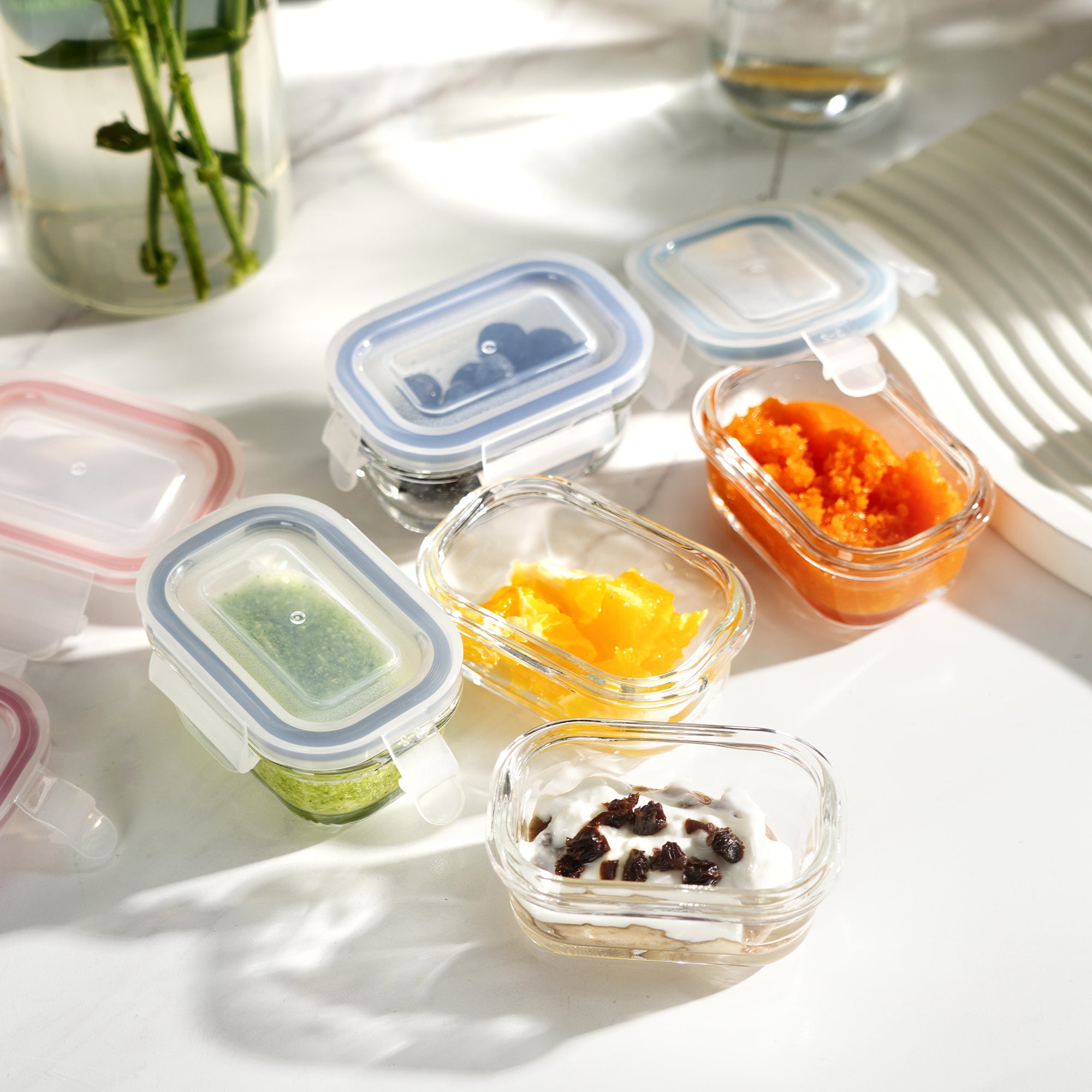 Rectangular Mini Glass Container Set
