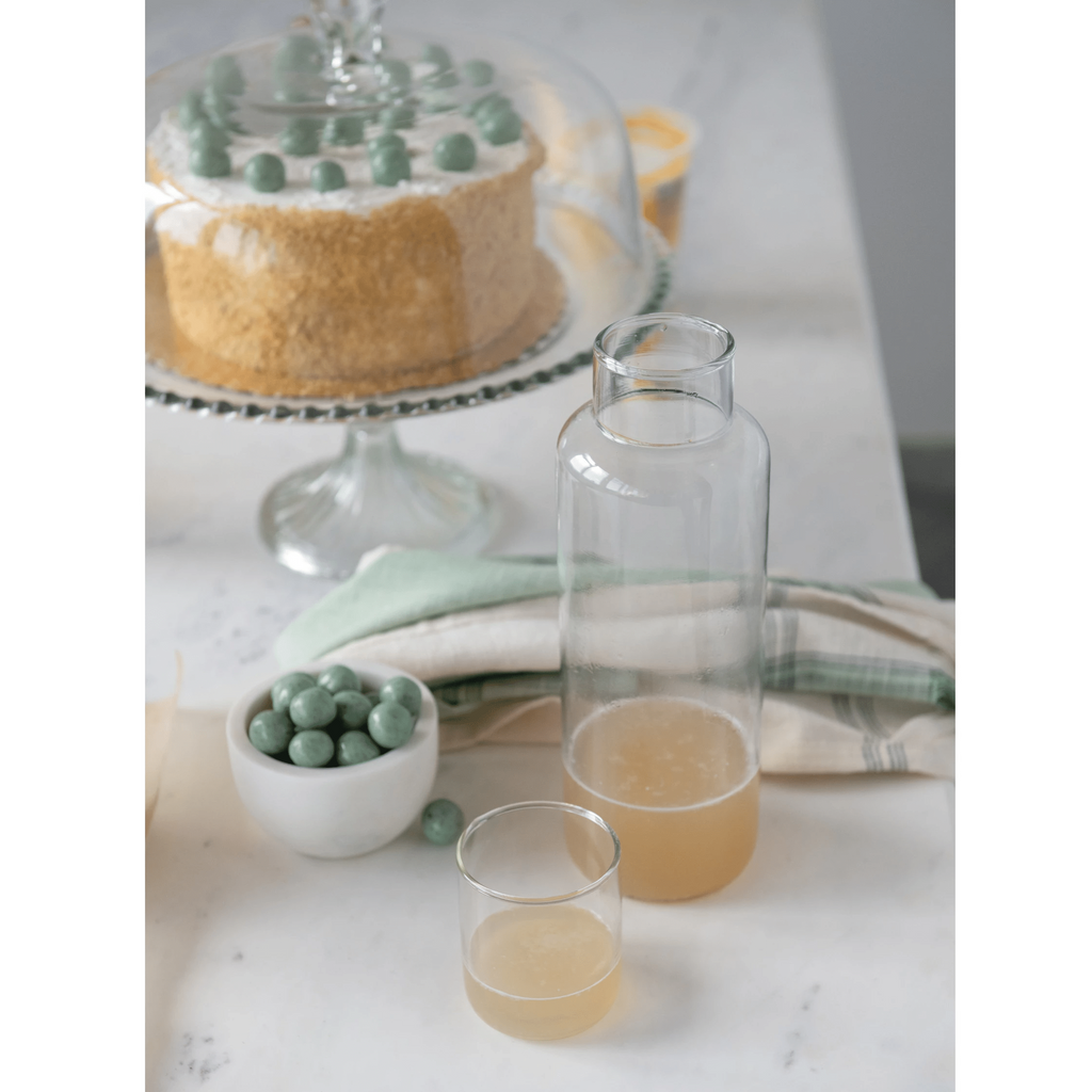 Recycled Glass Decanter with Drinking Glass, Set of 2