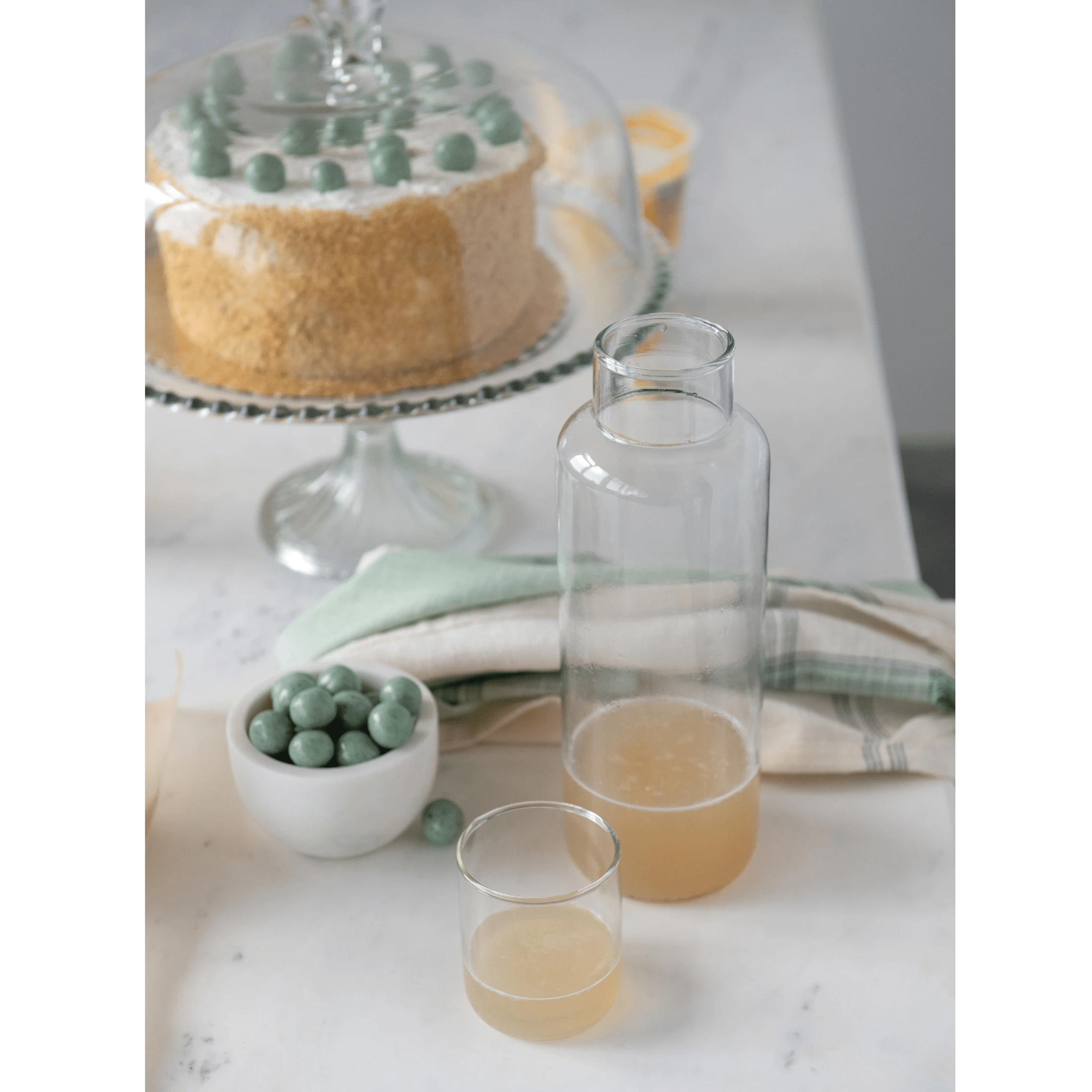 Recycled Glass Decanter with Drinking Glass, Set of 2