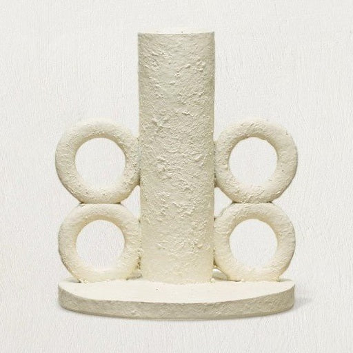 Resin Taper Candle Holder with Handles, Volcano Finish