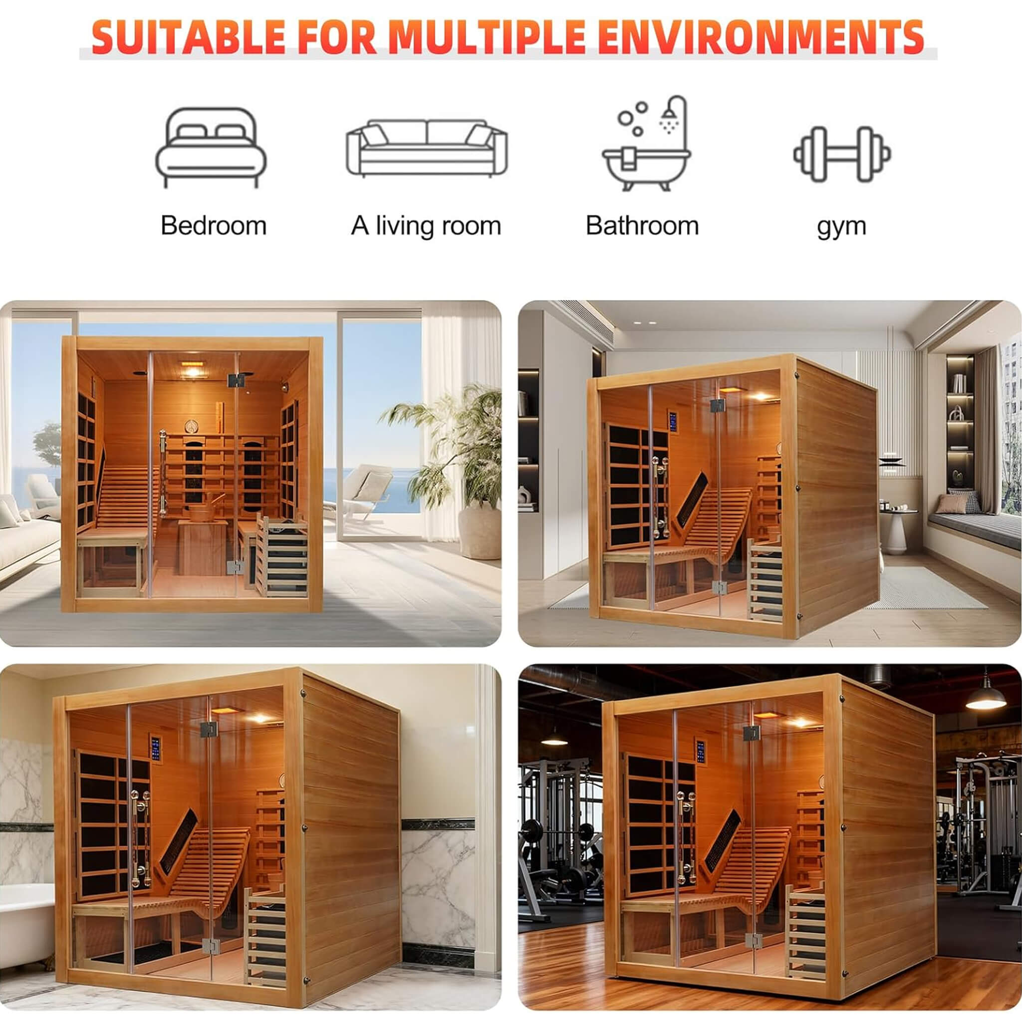 Revolutionary Thermal-Infrared Hybrid-Heating 3-Person Indoor Sauna | SAKSBY WHOLESALE