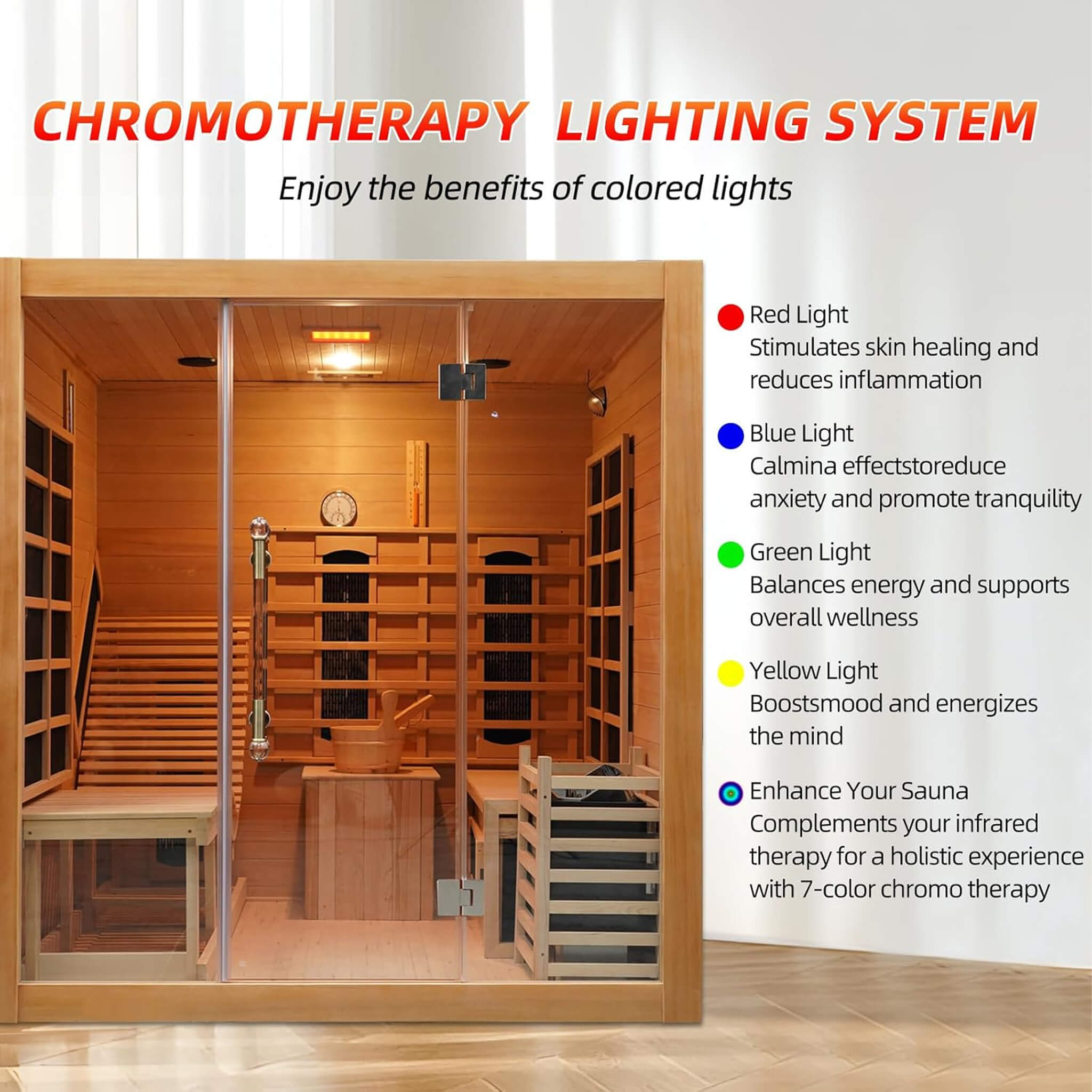 Revolutionary Thermal-Infrared Hybrid-Heating 3-Person Indoor Sauna | SAKSBY WHOLESALE