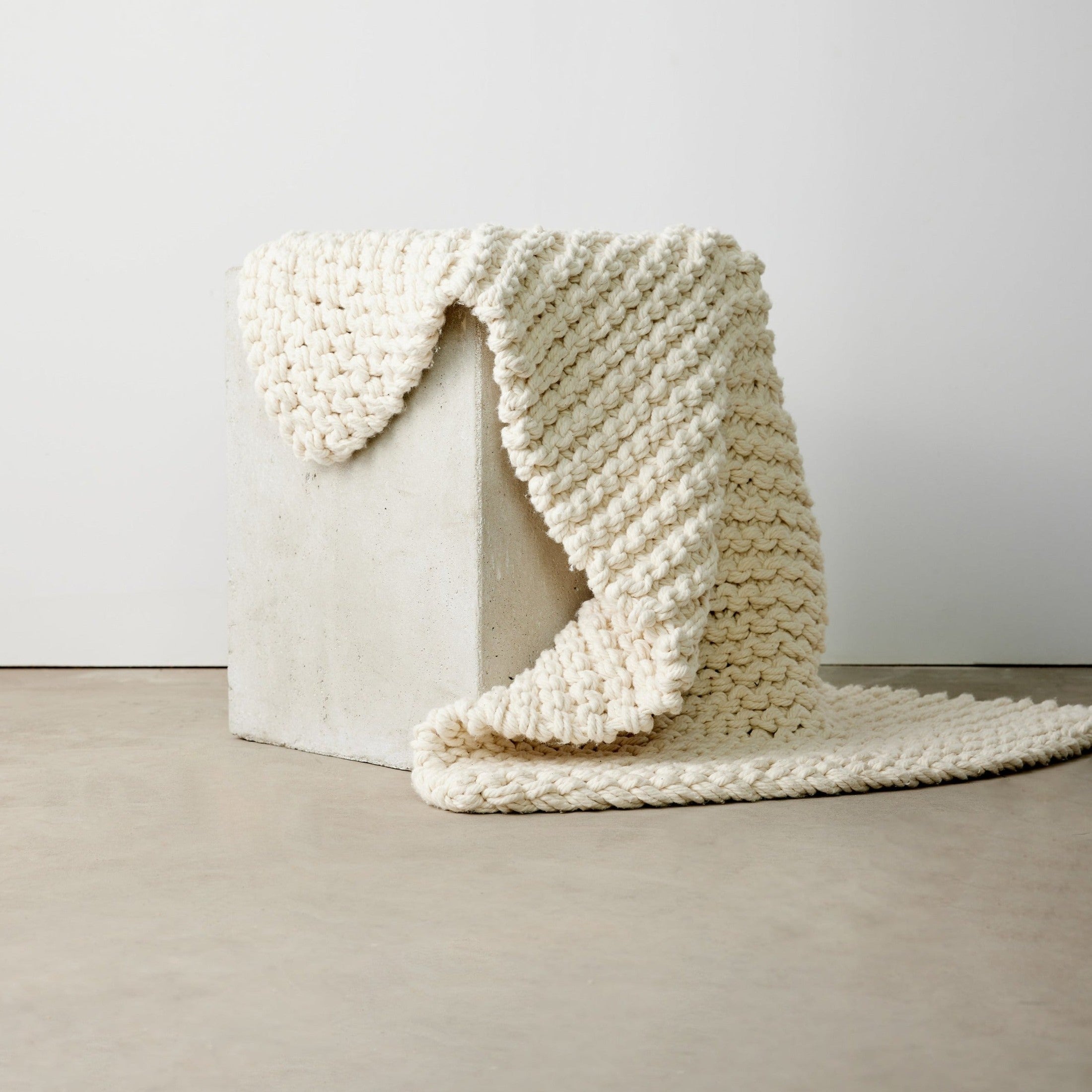 Chunky Ecru Hand-Loomed Mat