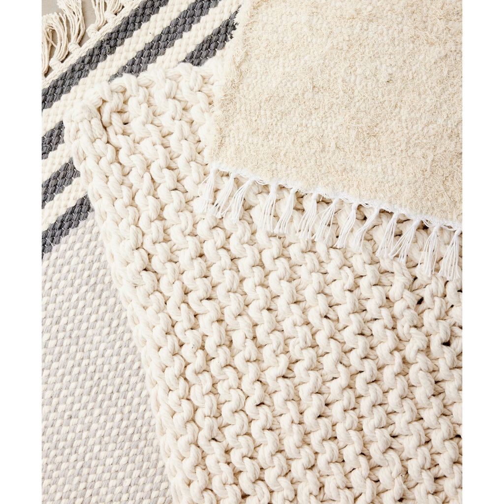 Chunky Ecru Hand-Loomed Mat