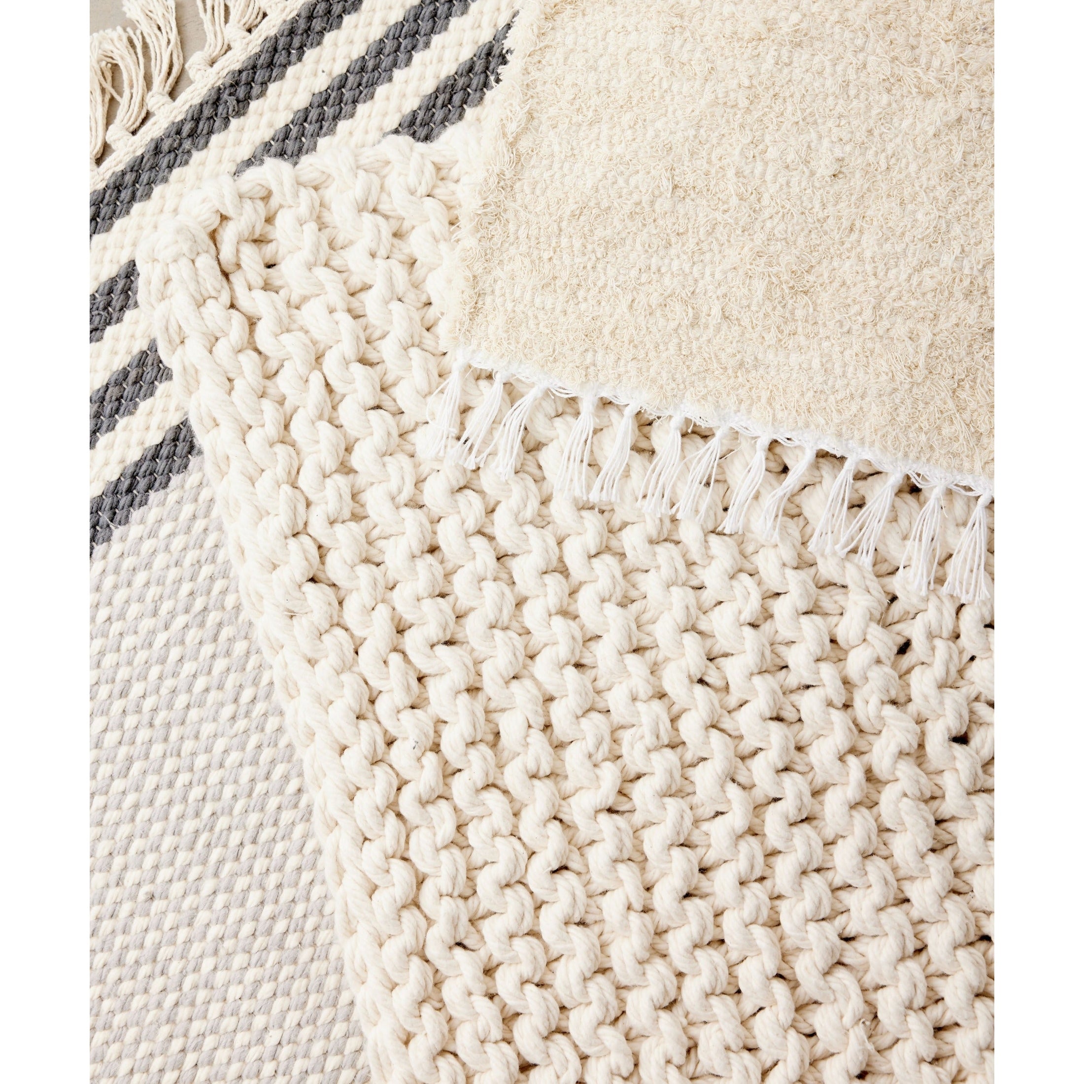 Chunky Ecru Hand-Loomed Mat