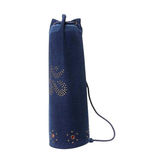 Rivet-Embellished Denim Yoga Mat Bag | DC-OMSutra