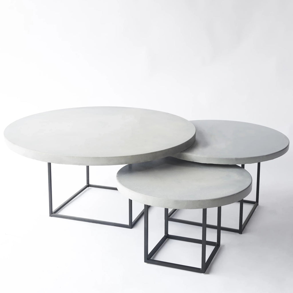 Ross Nesting Concrete Coffee Tables Set For Modern Living Rooms by Patrick Cain Designs