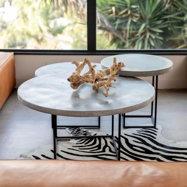 Ross Nesting Concrete Coffee Tables Set For Modern Living Rooms by Patrick Cain Designs