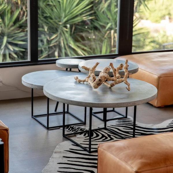 Ross Nesting Concrete Coffee Tables Set For Modern Living Rooms by Patrick Cain Designs