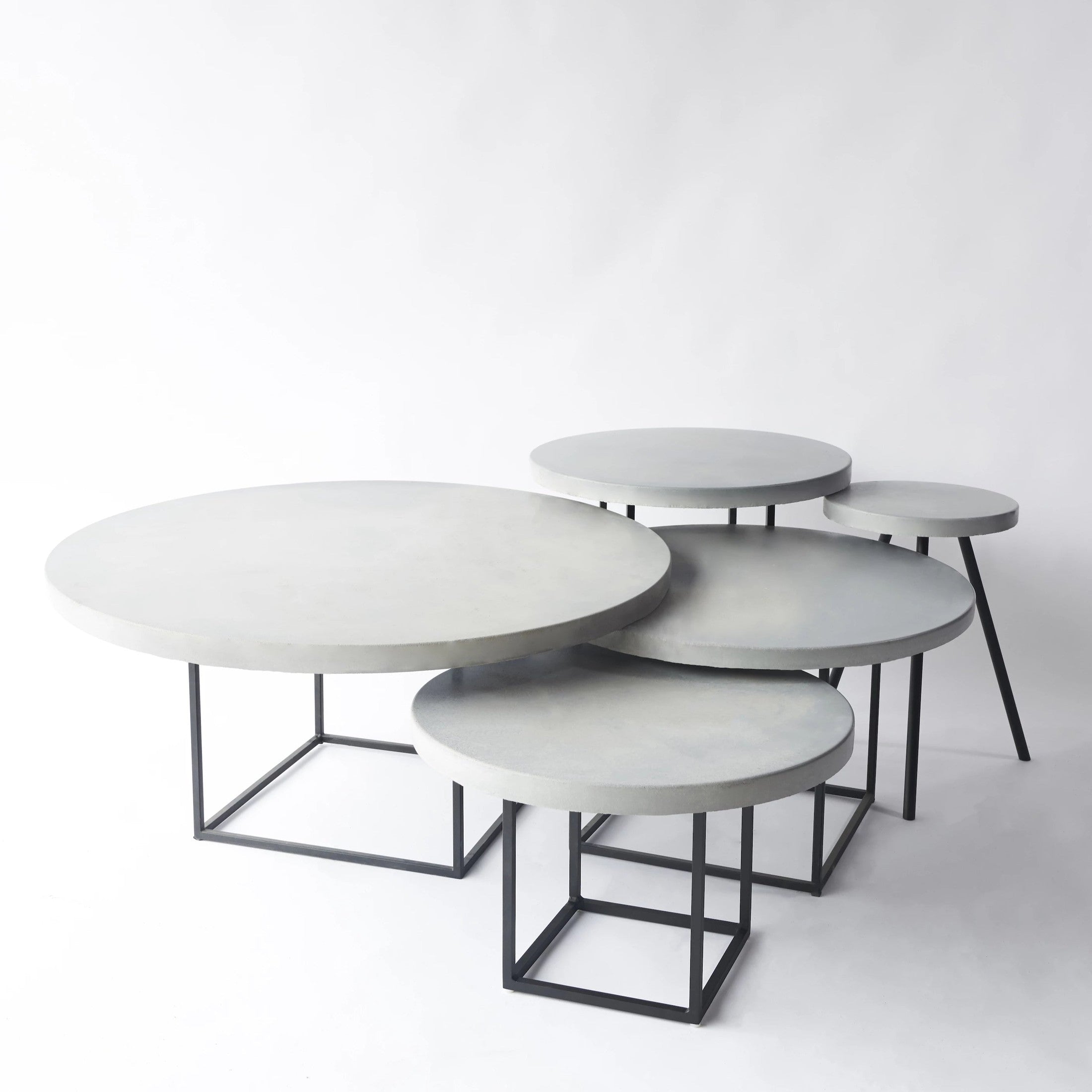 Ross Nesting Concrete Coffee Tables Set For Modern Living Rooms by Patrick Cain Designs