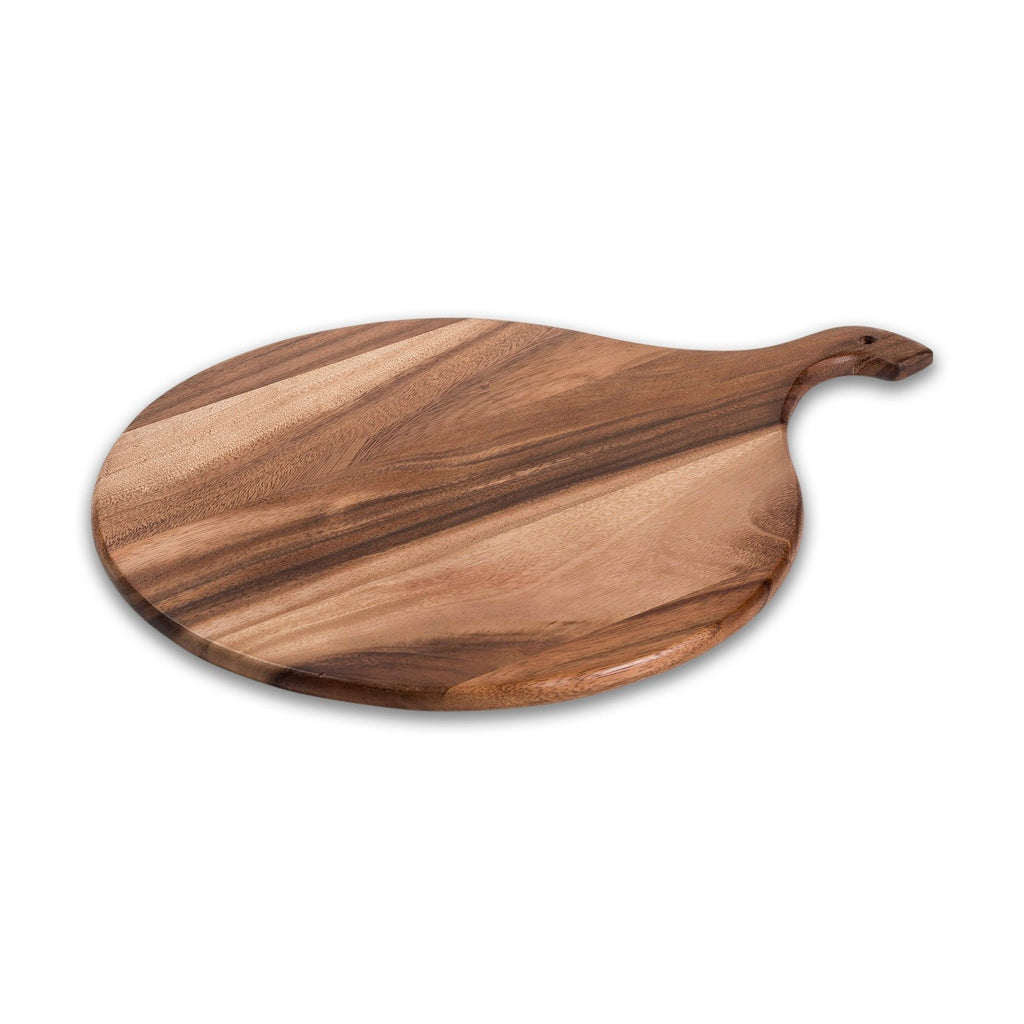 Round Acacia Wood Charcuterie Board With Handy Hanging Handle by Kalmar Home