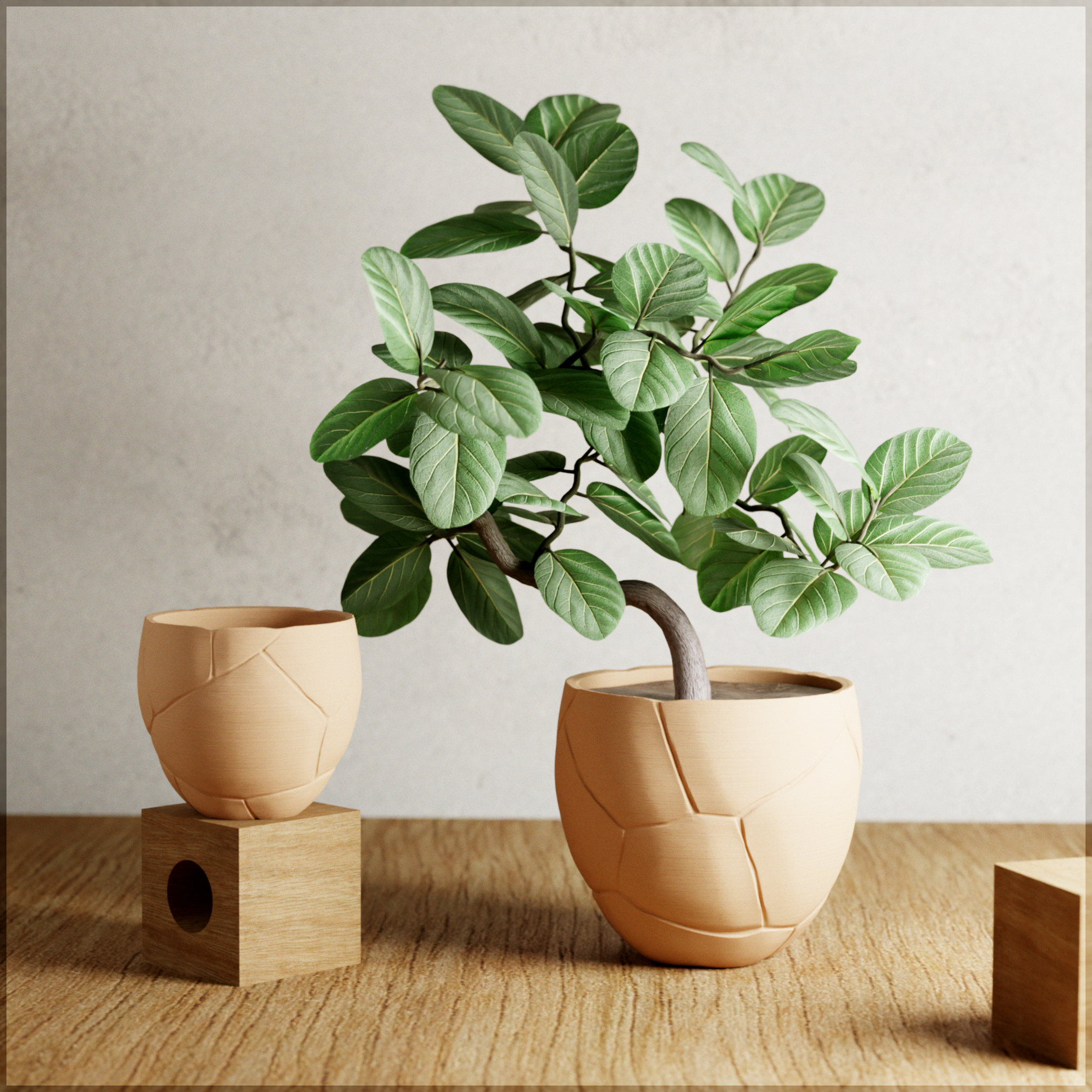 Rugged Modern Textured Planter Medium | Modernized Pottery