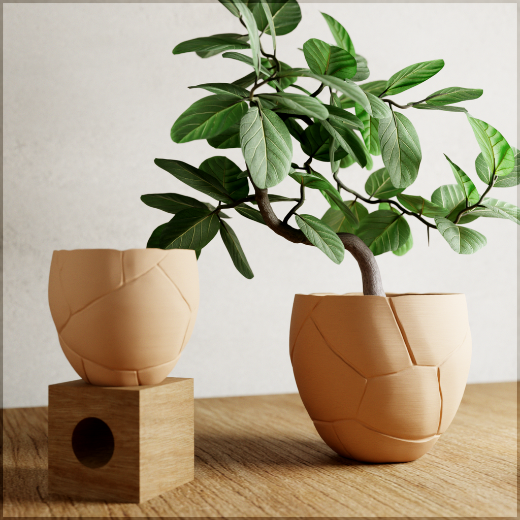Rugged Modern Textured Planter Medium | Modernized Pottery