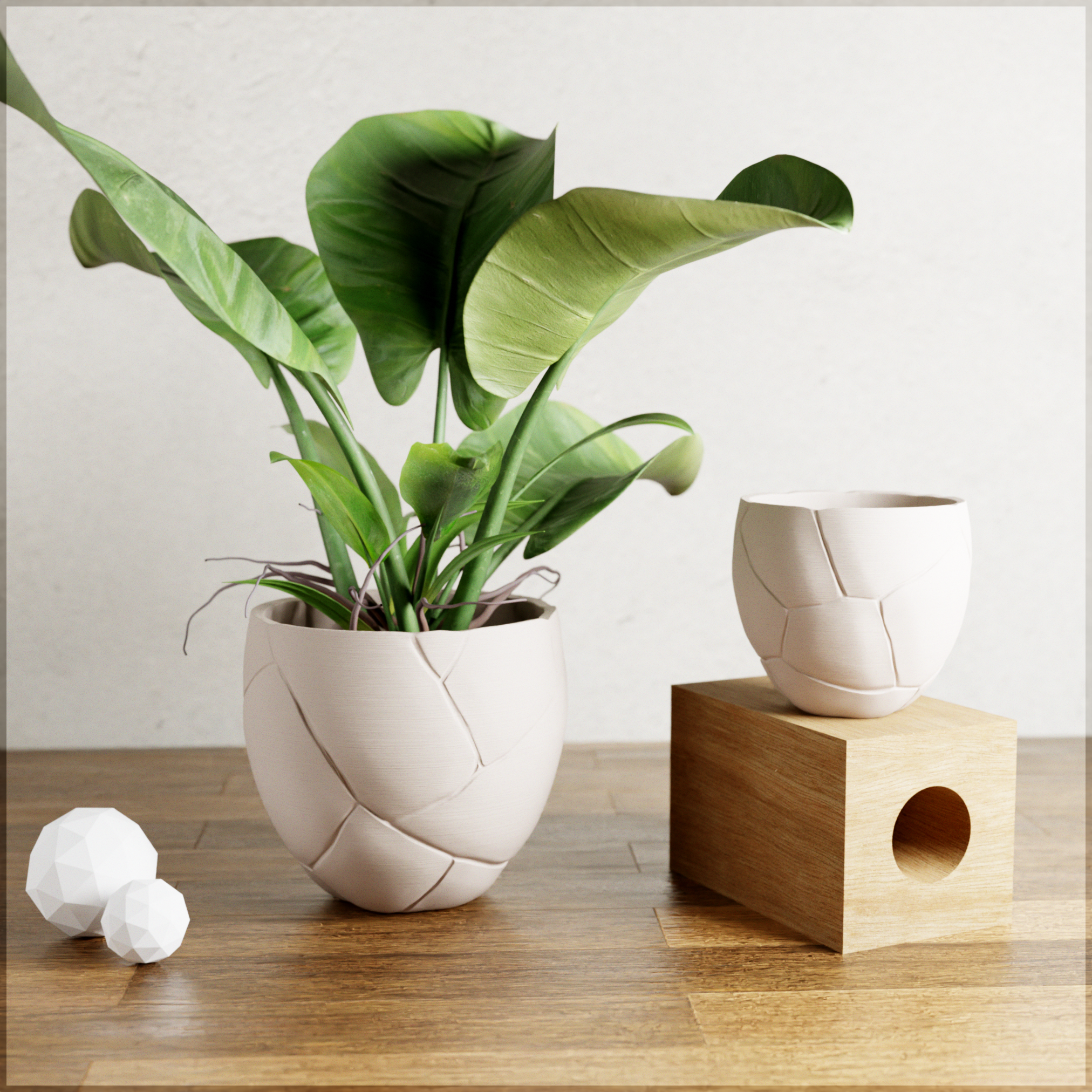 Rugged Modern Textured Planter Medium | Modernized Pottery