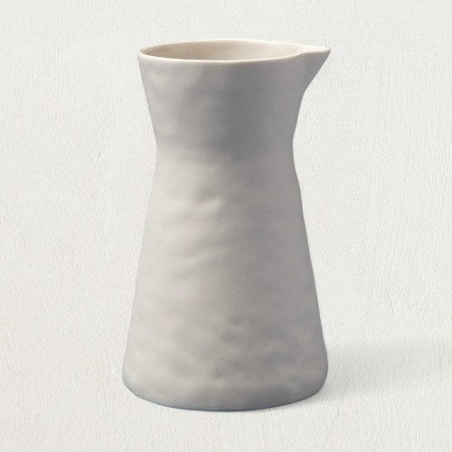 Rugueux Stoneware Carafe Pitcher in Pearl