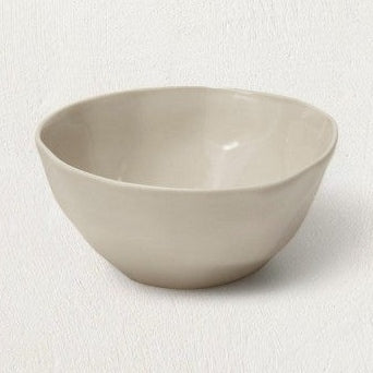 Rugueux Stoneware Dessert Bowl, Pearl