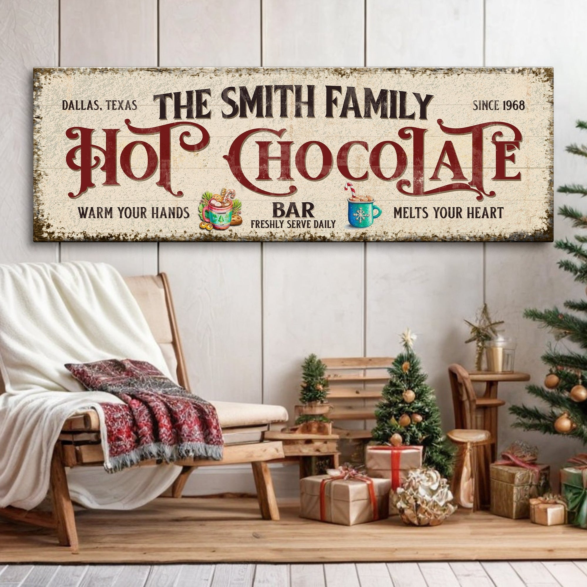 Rustic Canvas Hot Chocolate Sign | Tailored Canvases
