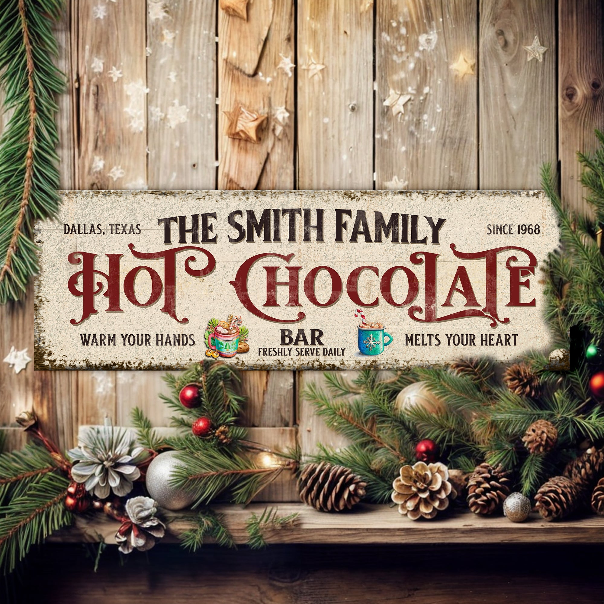 Rustic Canvas Hot Chocolate Sign | Tailored Canvases