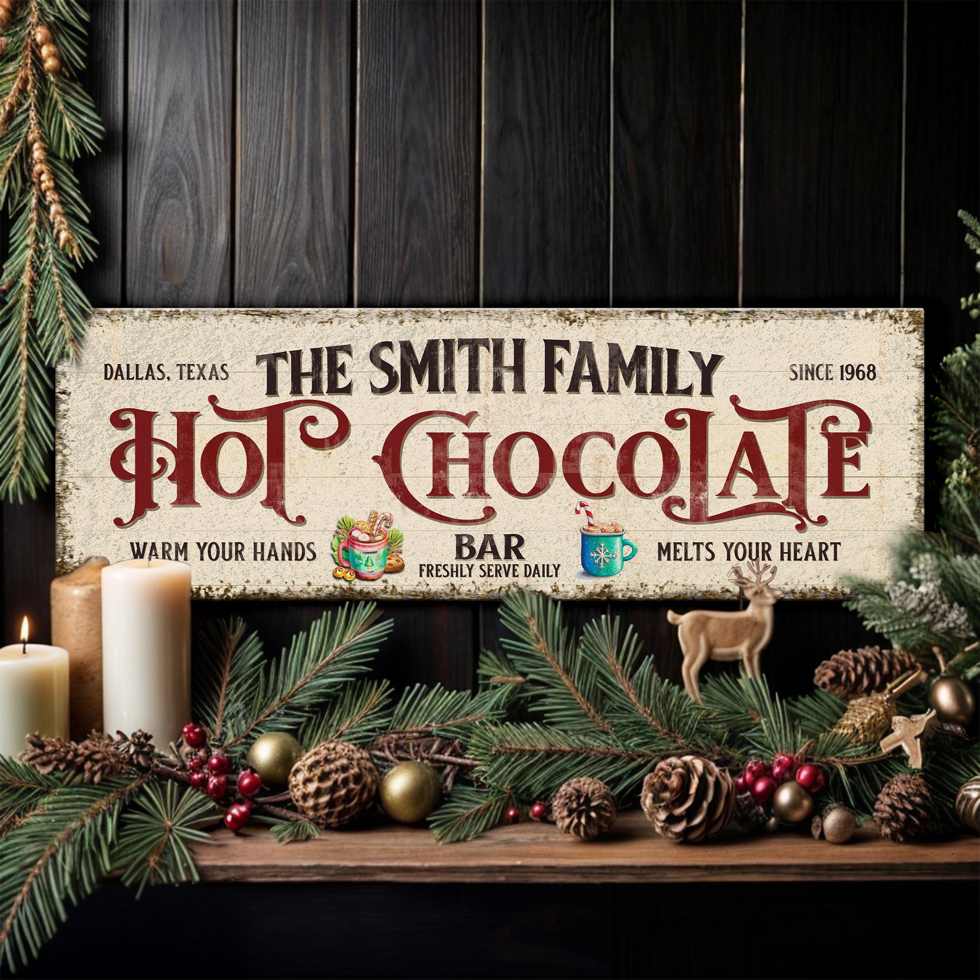 Rustic Canvas Hot Chocolate Sign | Tailored Canvases