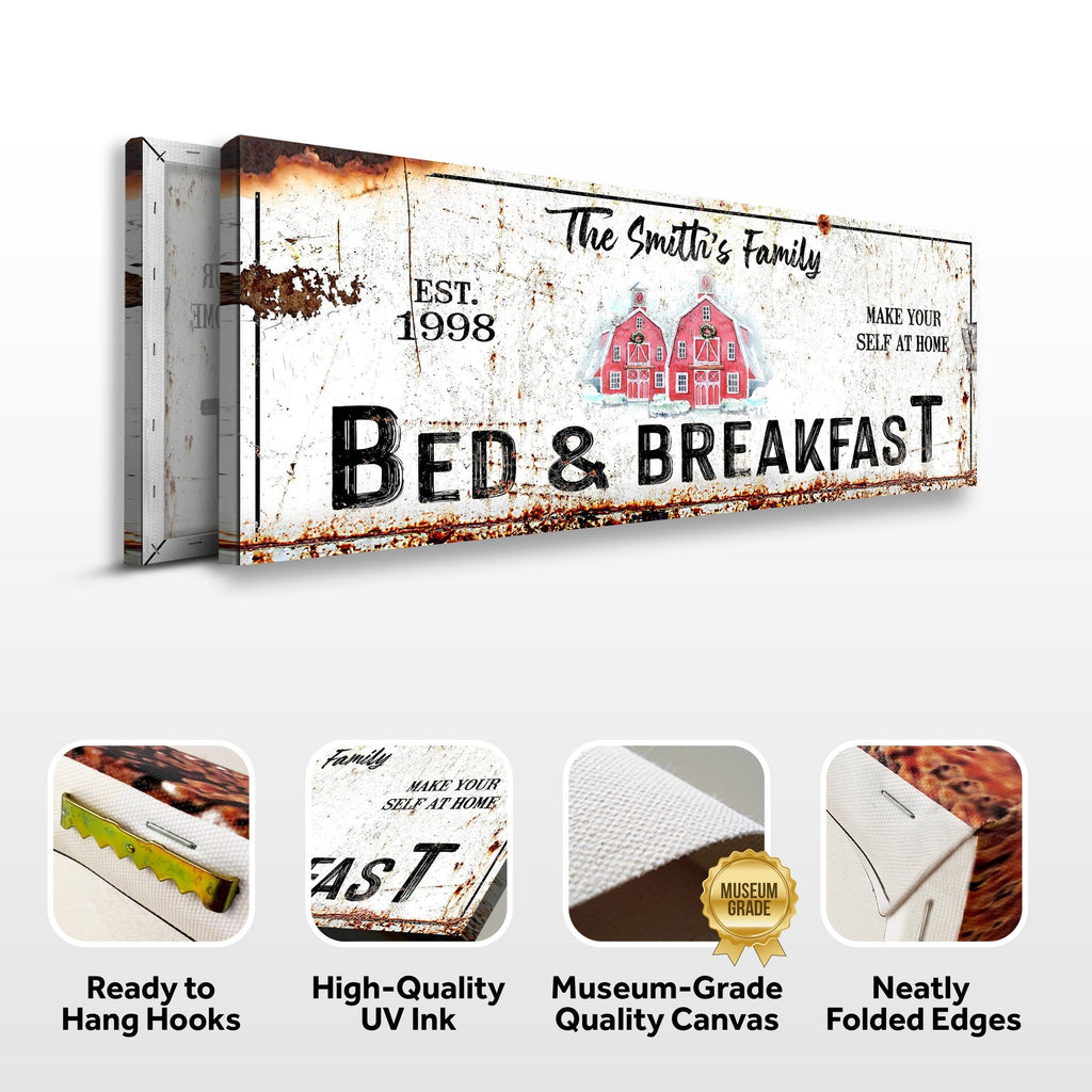 Rustic Christmas Bed and Breakfast Sign | Tailored Canvases