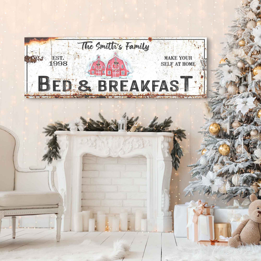 Rustic Christmas Bed and Breakfast Sign | Tailored Canvases