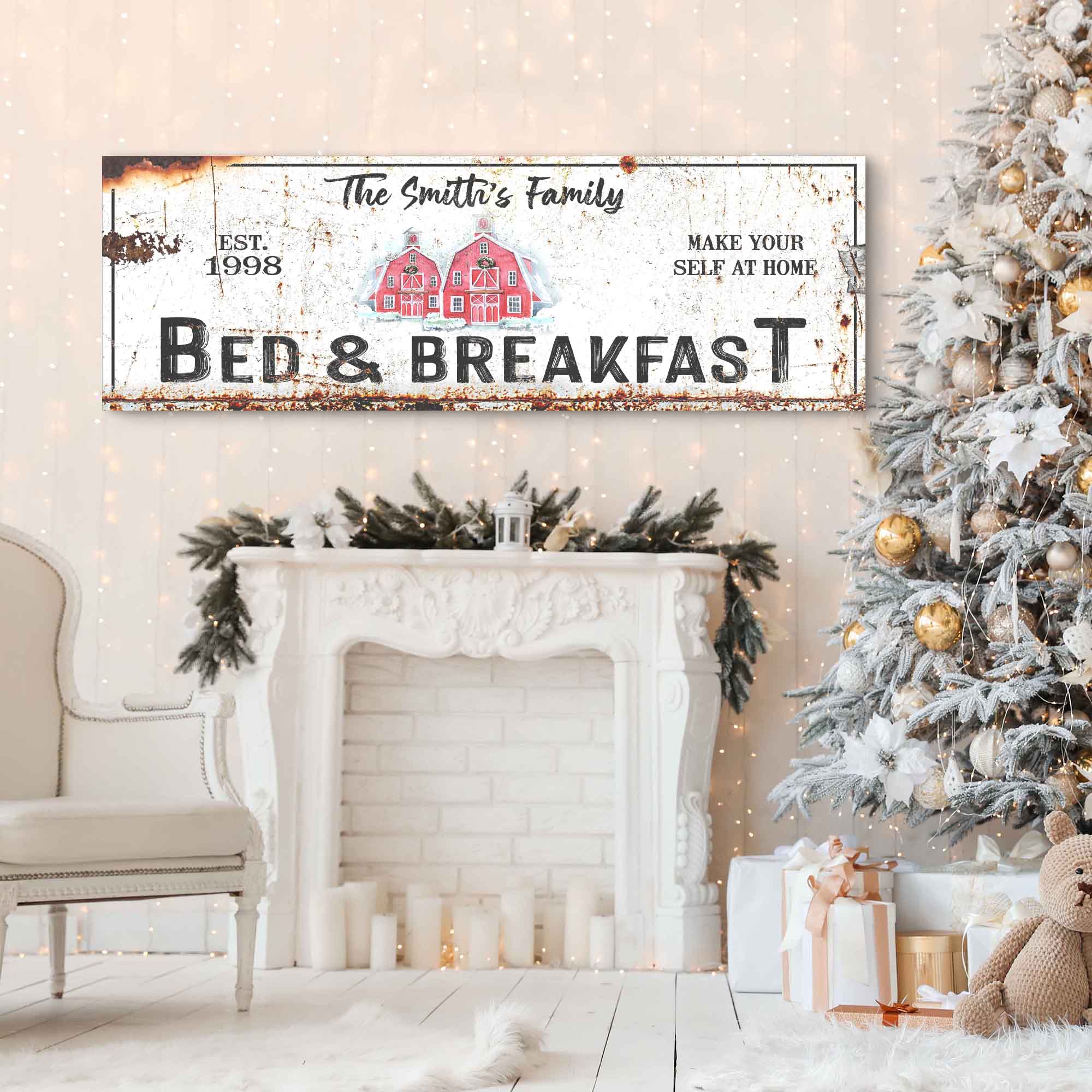 Rustic Christmas Bed and Breakfast Sign | Tailored Canvases
