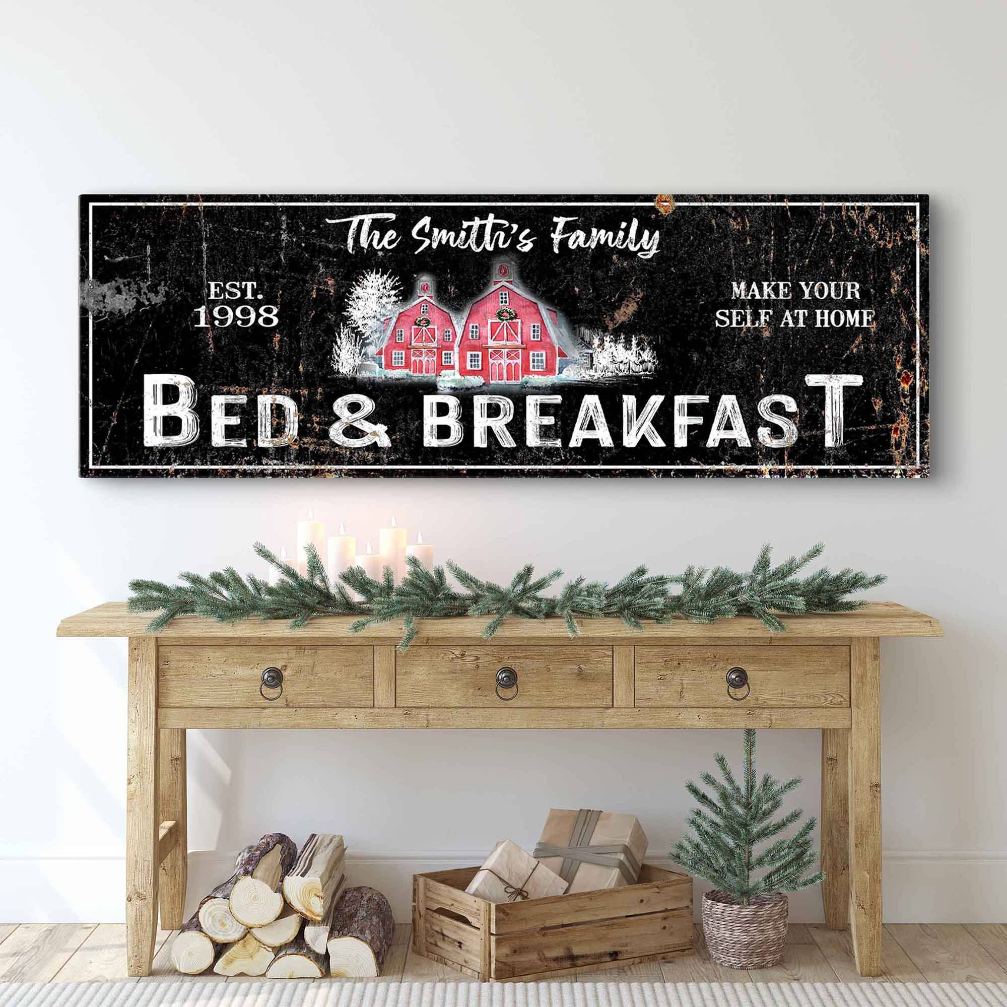 Rustic Christmas Bed and Breakfast Sign | Tailored Canvases