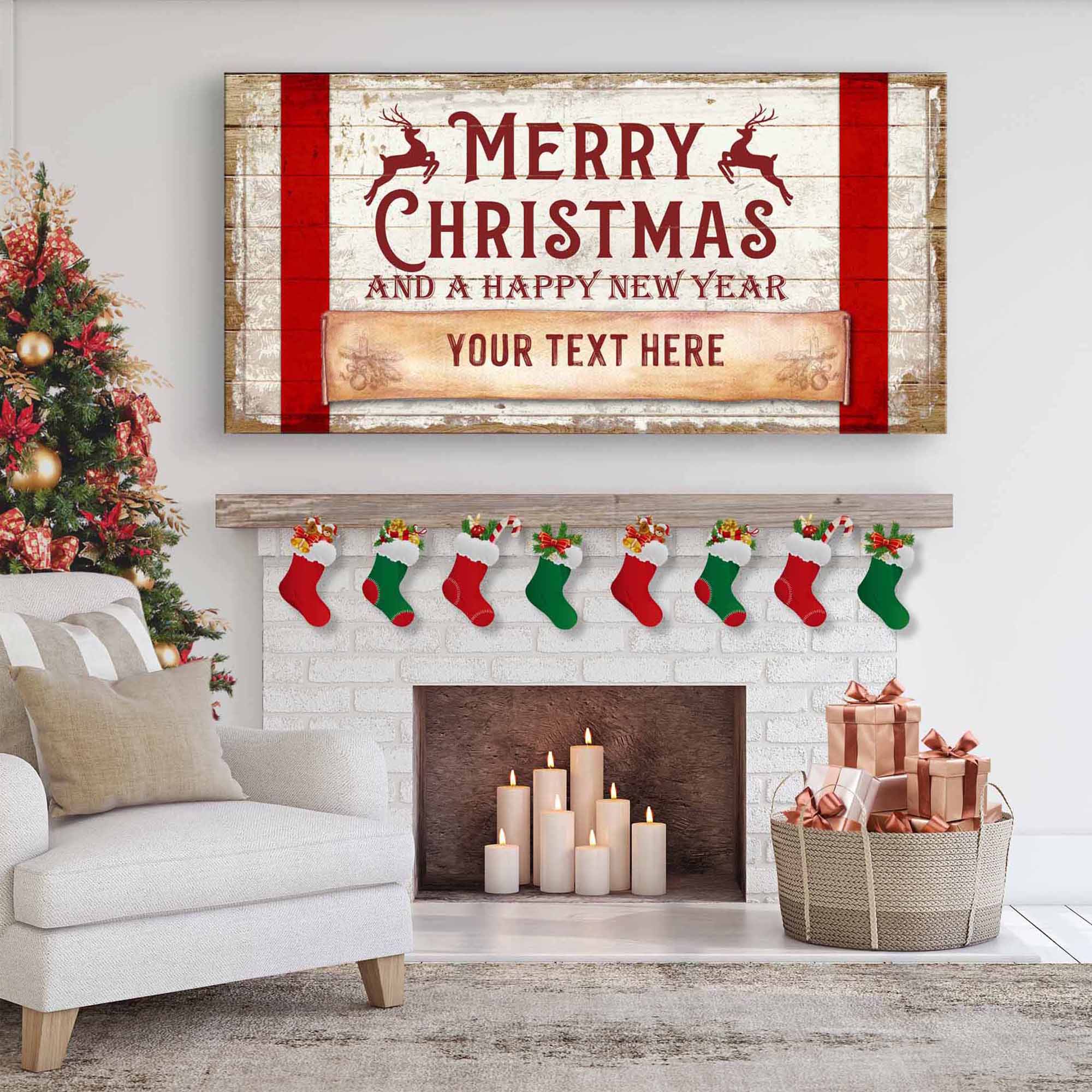Rustic Christmas Canvas Wall Sign | Tailored Canvases