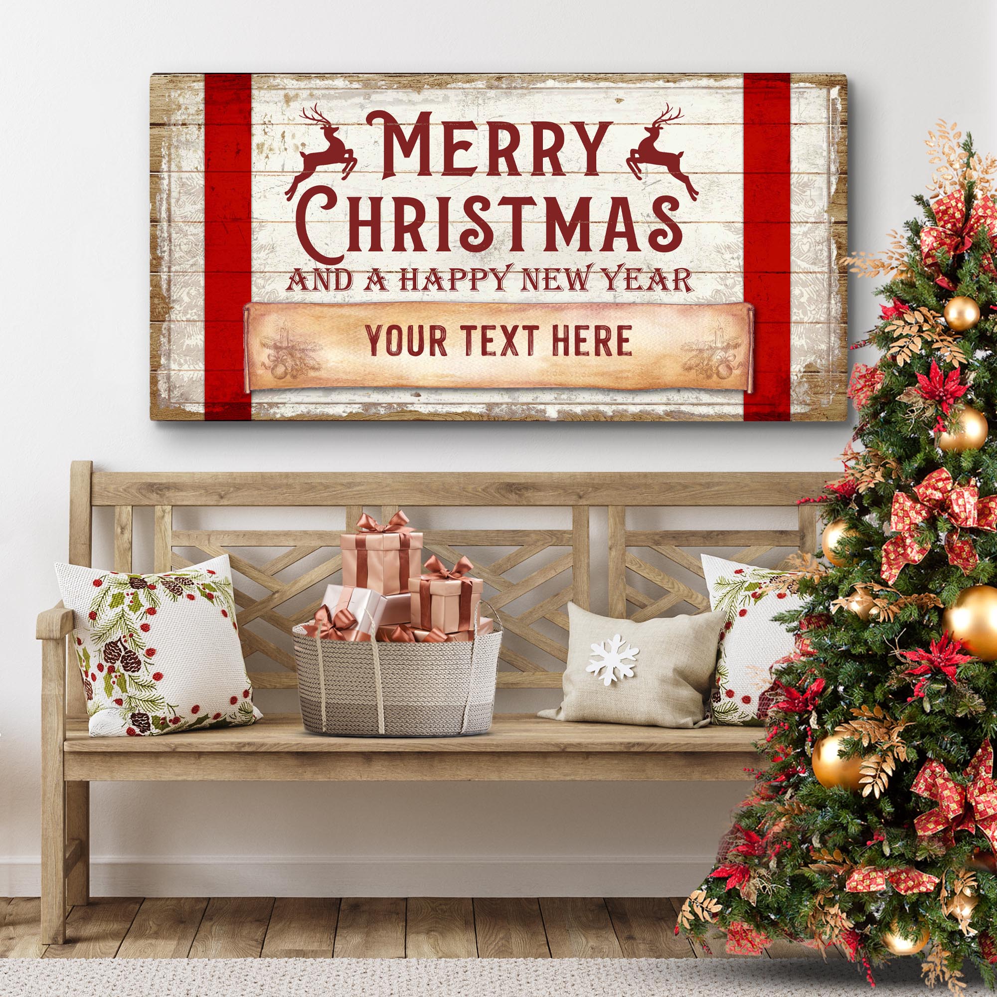 Rustic Christmas Canvas Wall Sign | Tailored Canvases
