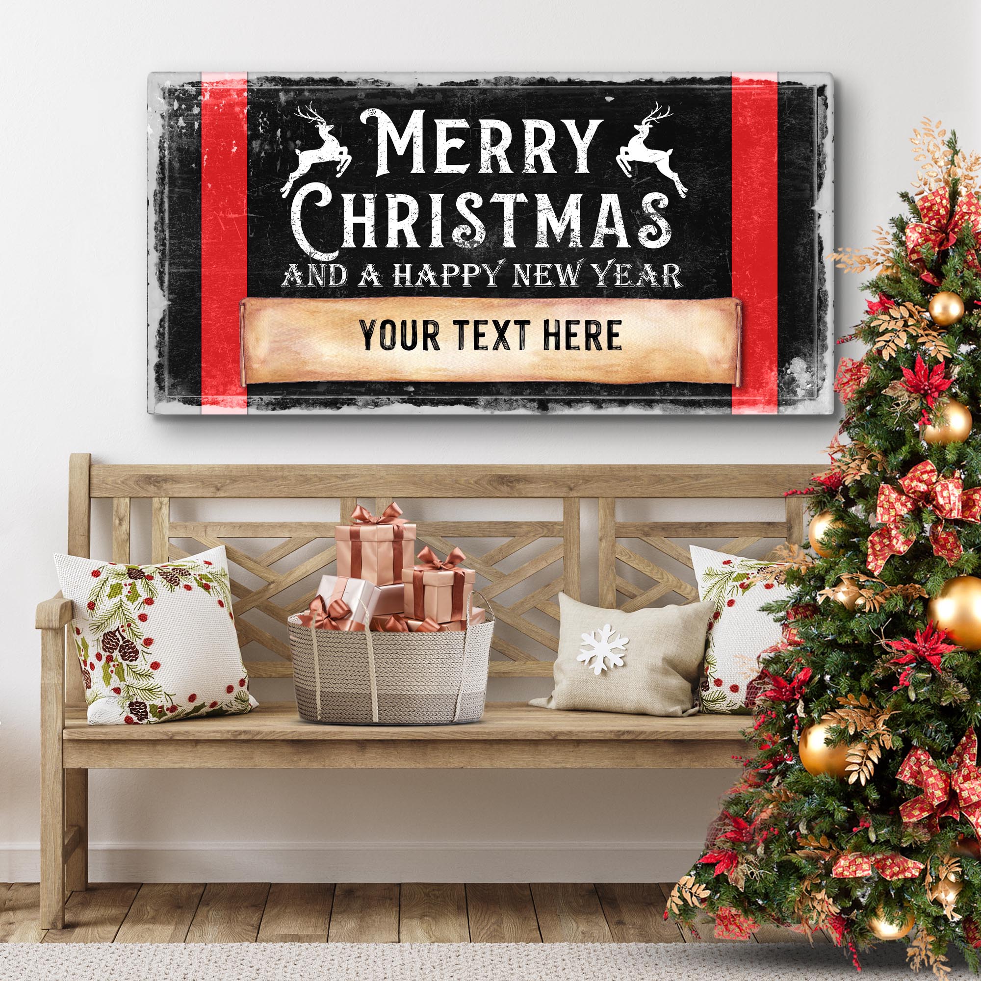 Rustic Christmas Canvas Wall Sign | Tailored Canvases