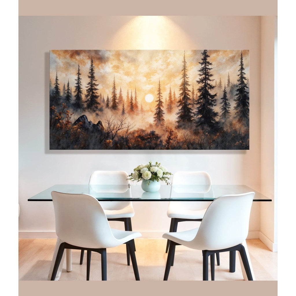 Rustic Forest Sunset Wall Art