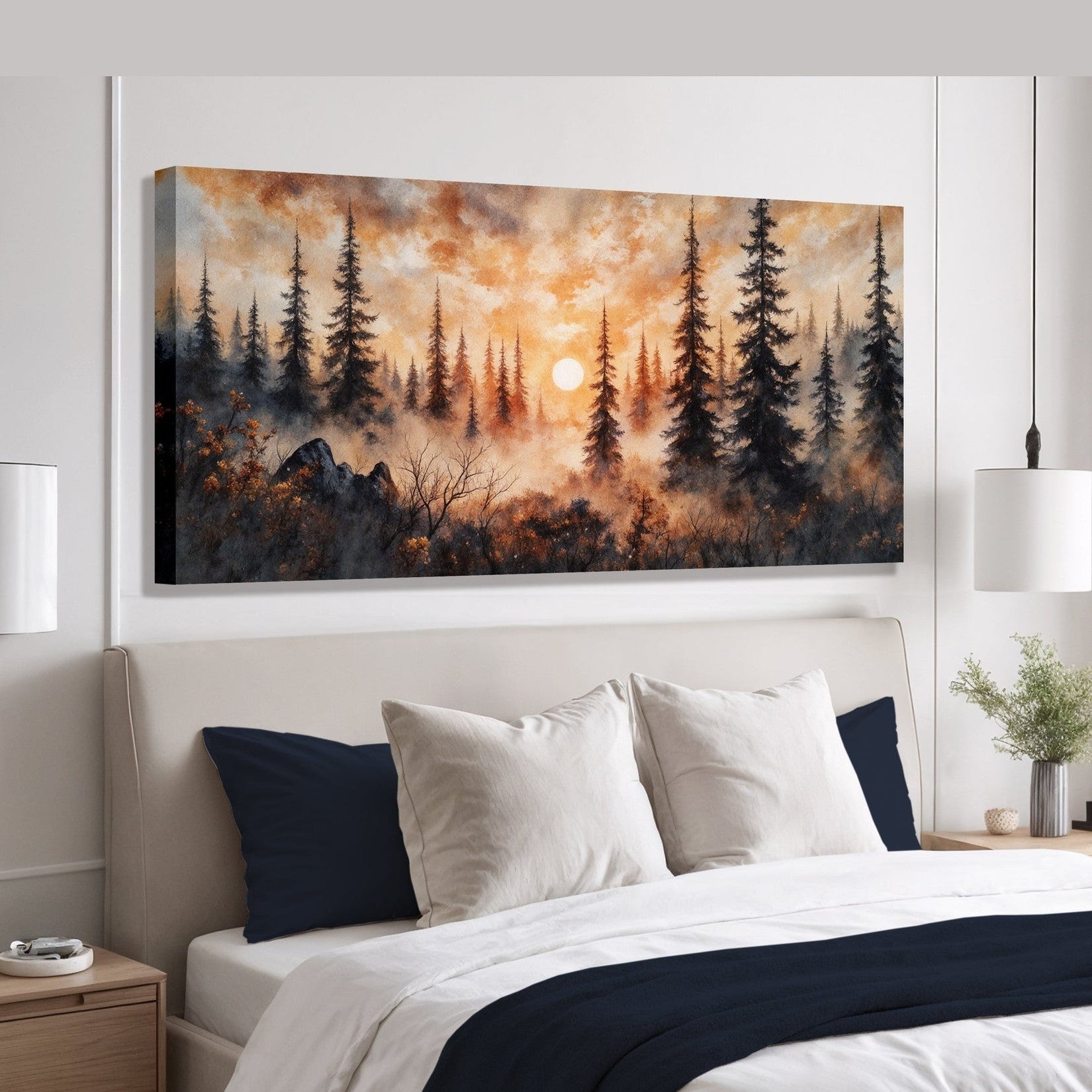 Rustic Forest Sunset Wall Art