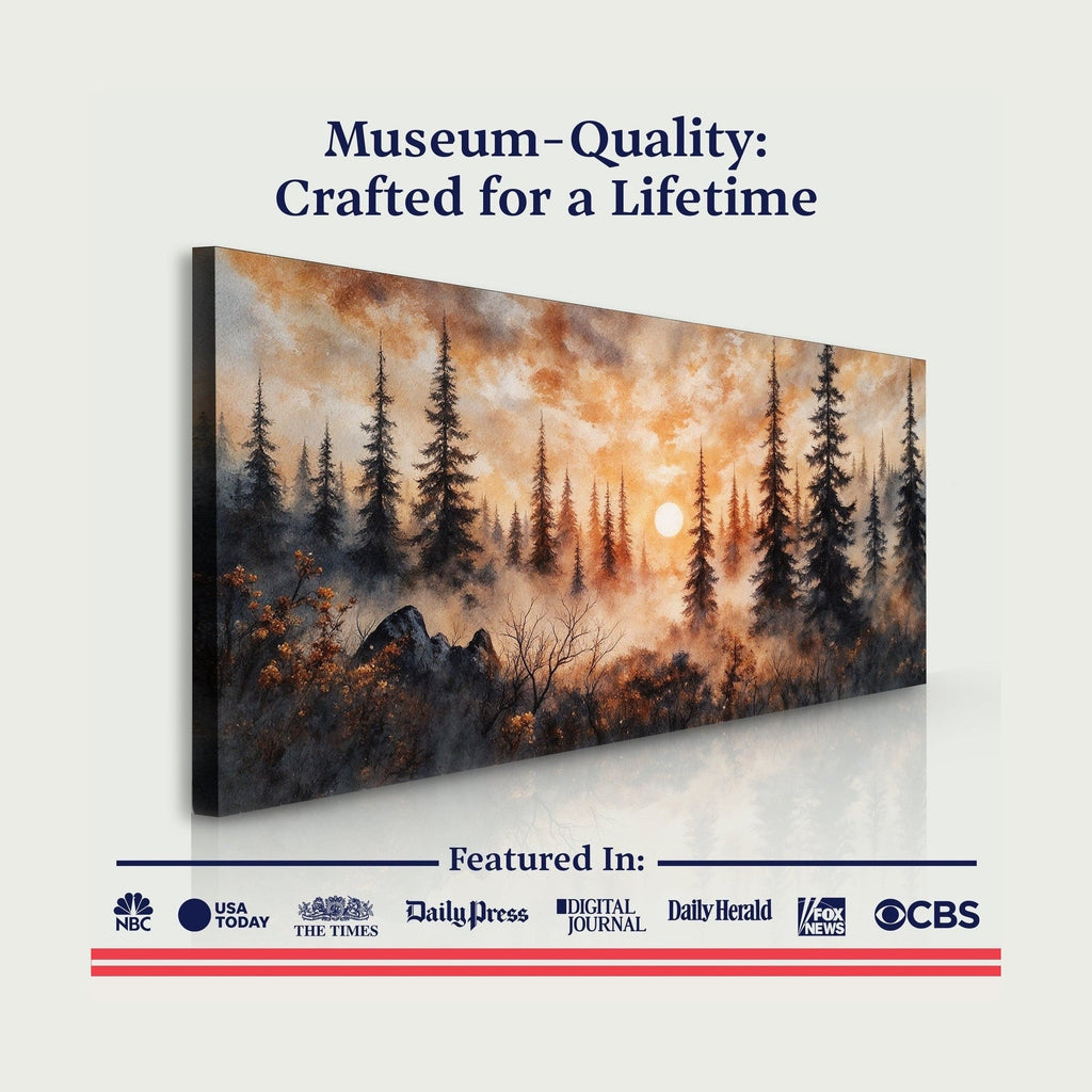 Rustic Forest Sunset Wall Art