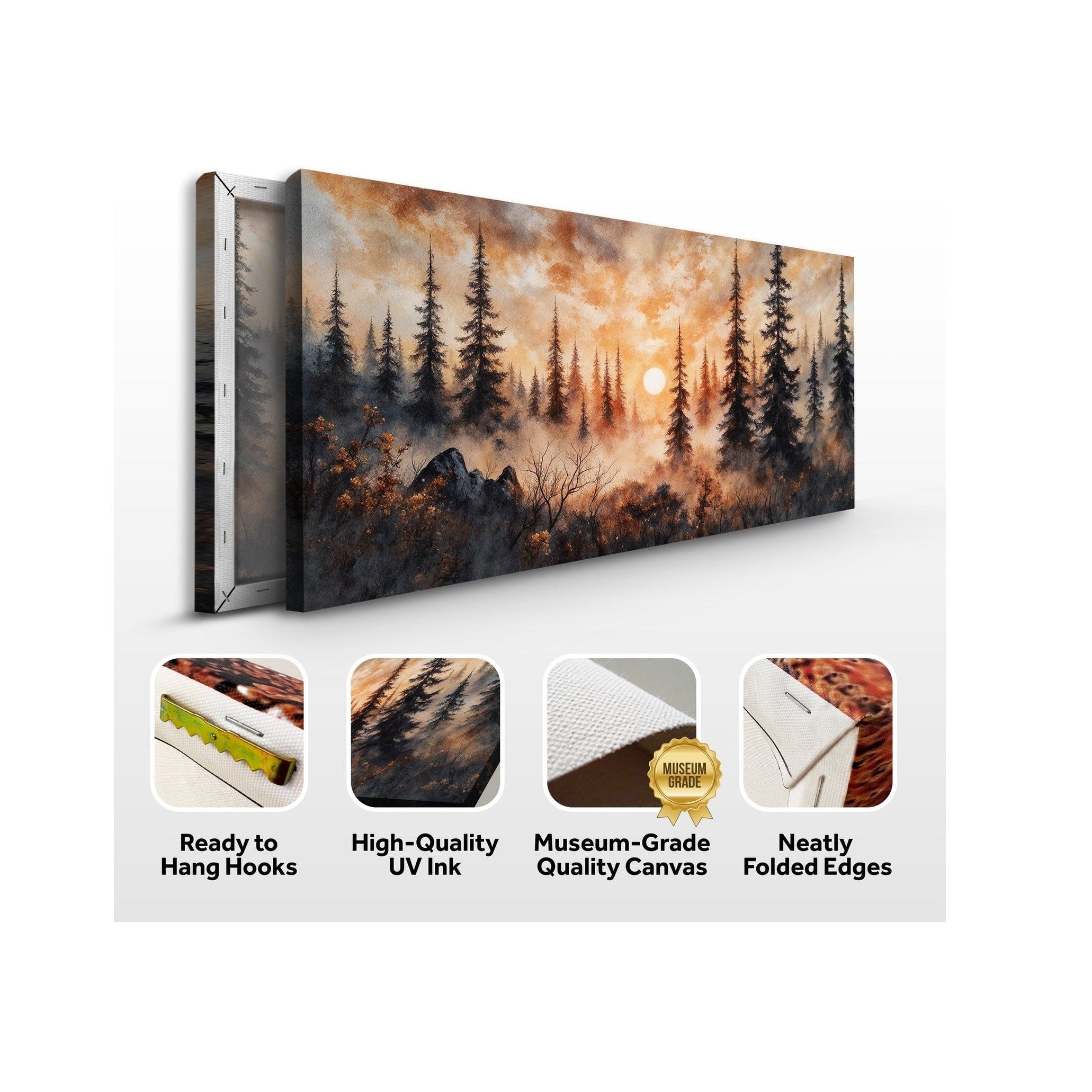 Rustic Forest Sunset Wall Art