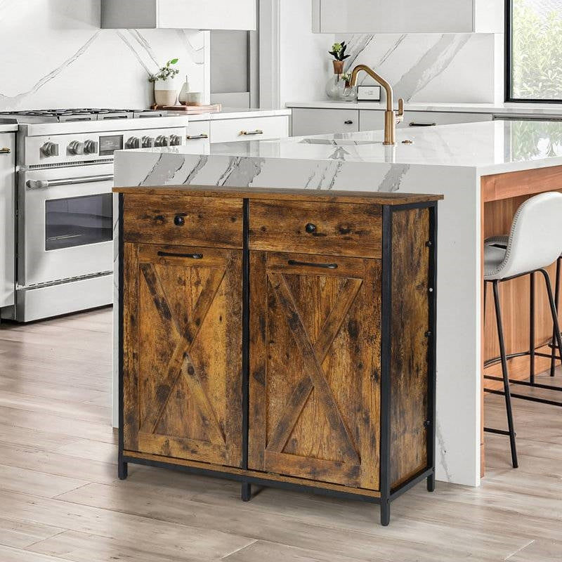 Rustic Multipurpose 2 Drawer / 2 Tilt Out 10gL Kitchen Laundry Trash/Recycle Storage by HomePacific