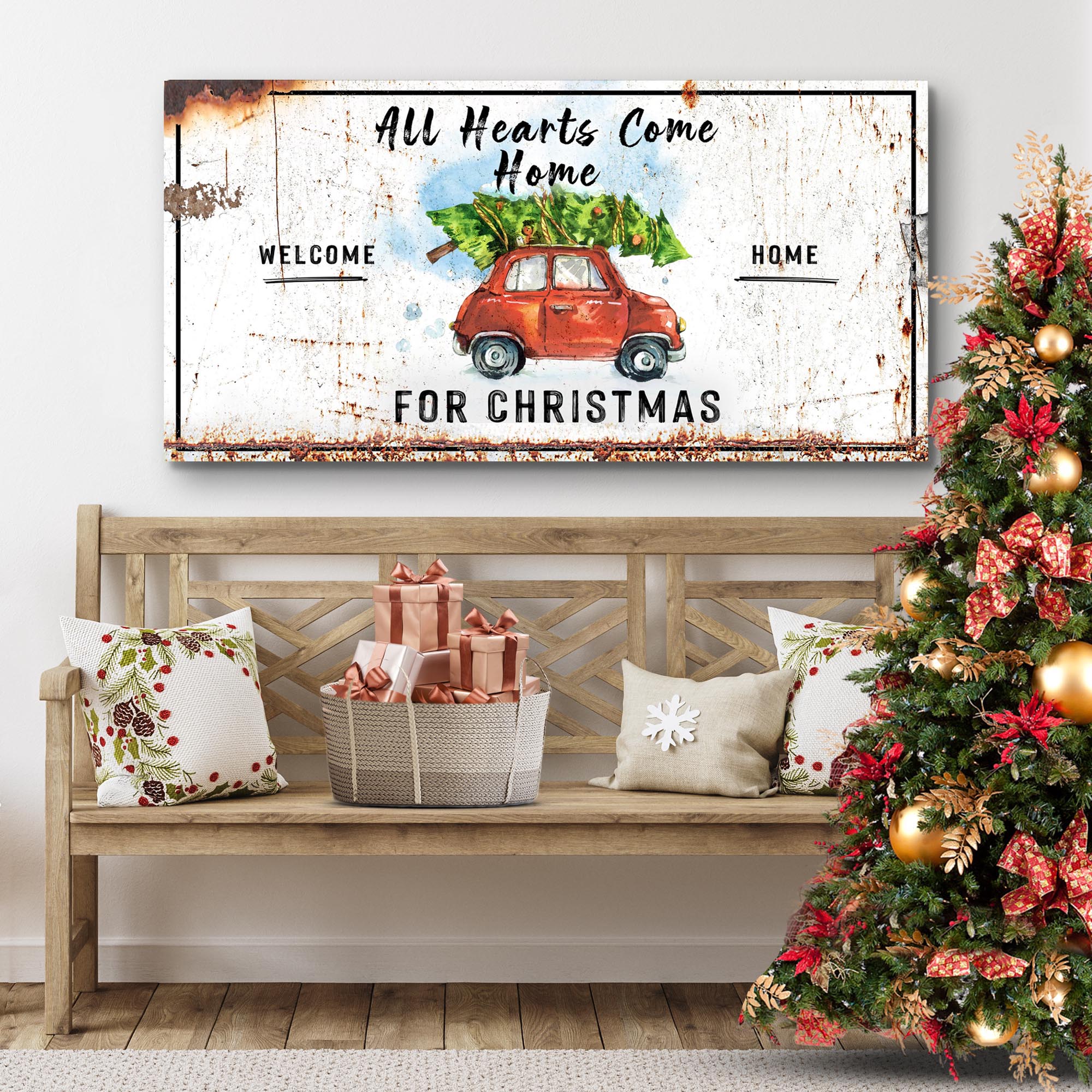 Rustic Vintage Christmas Canvas Sign | Tailored Canvases
