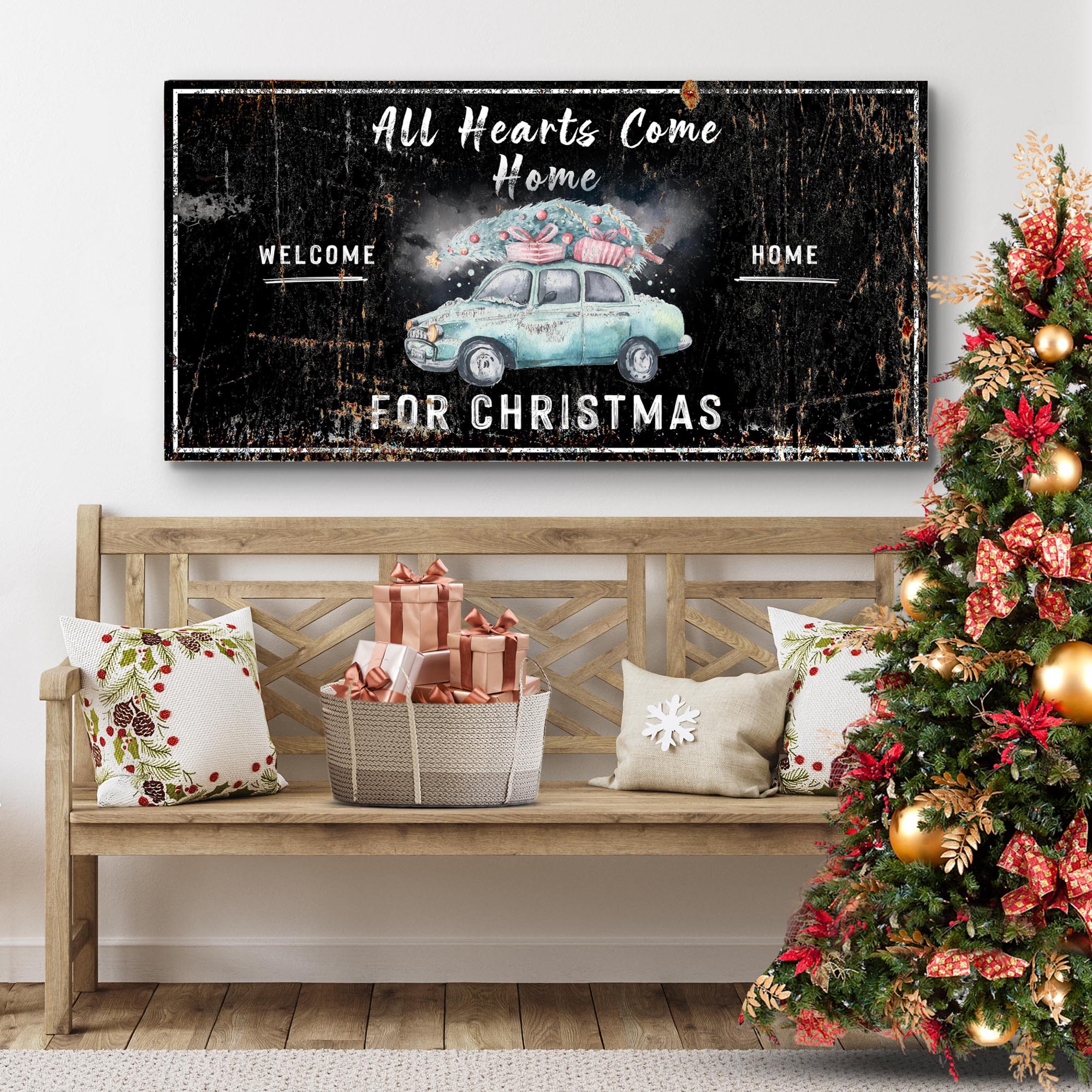 Rustic Vintage Christmas Canvas Sign | Tailored Canvases