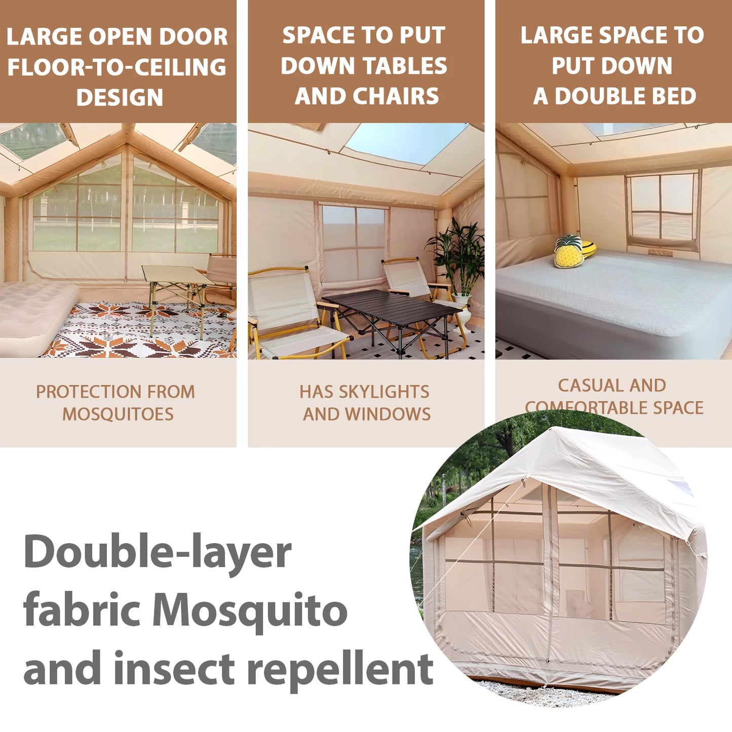 Inflatable Camping Tent 6 To 8 Person Ultra Quick Setup
