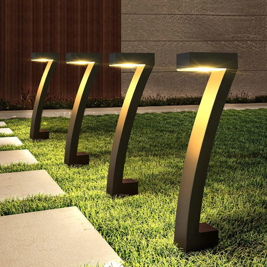 Six Pack Bright Solar Outdoor Pathway Lights Auto On Off