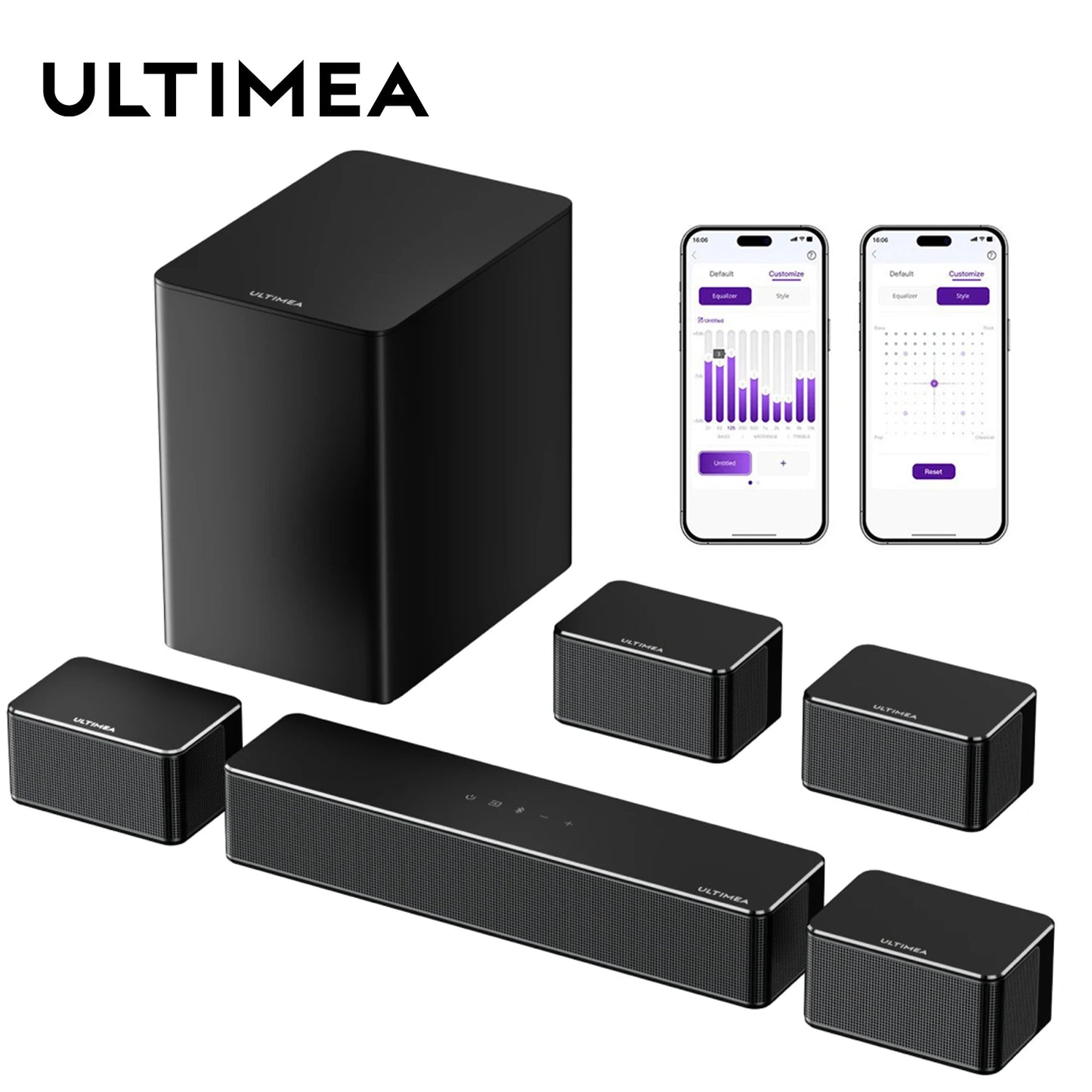 Ultimea 7.1 Surround Soundbar Subwoofer And Rear Speakers