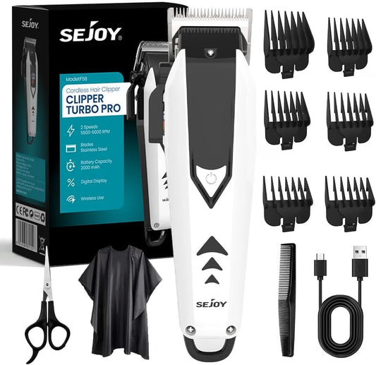 Sejoy Cordless Hair Clippers For Men LED Display Blades