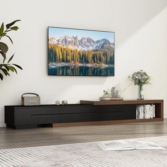 Extendable TV Stand Wood Media Console Up To 120 Inch TV