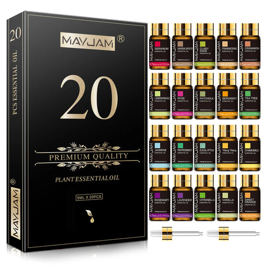 MAYJAM 20 Bottles Essential Oils Kit Lavender Jasmine