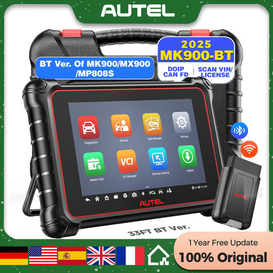 Autel MaxiCOM MK900BT With Bluetooth Car Diagnostic Tools OBD2 Scanner 40+Service Active Test CAN-FD&DOIP Upgrade of MK900