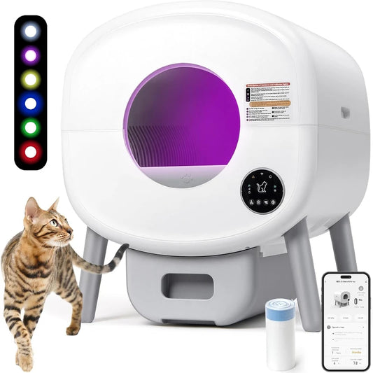 Extra Large Auto Litter Box Self Cleaning For Multiple Cats
