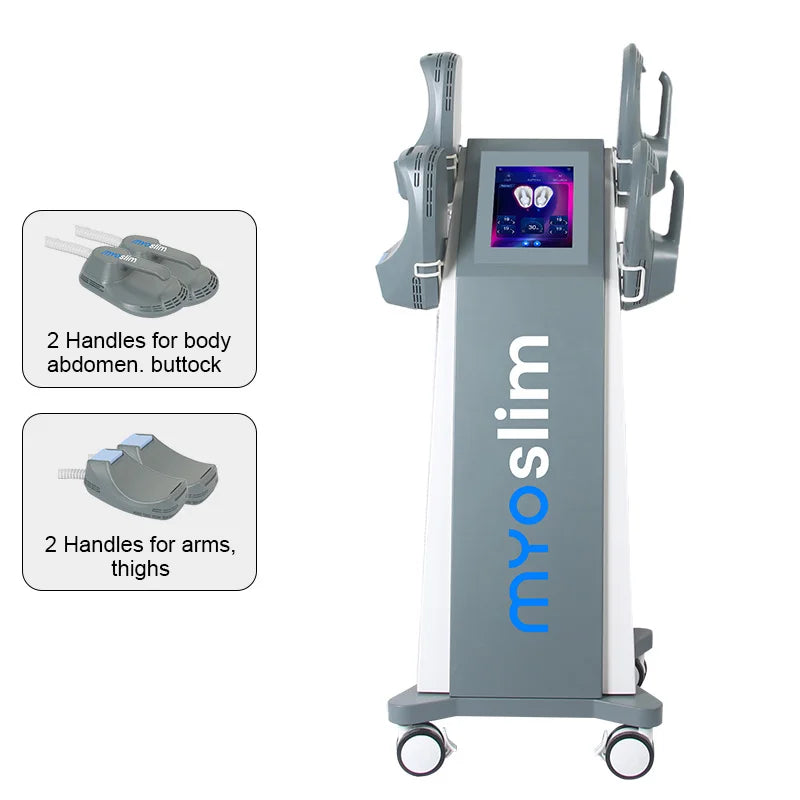 EMS Body Sculpting Machine Muscle Shaping 6500W 200hz EMS Radio Frequency RF Muscle Stimulator Device 4 Handle Myoslim