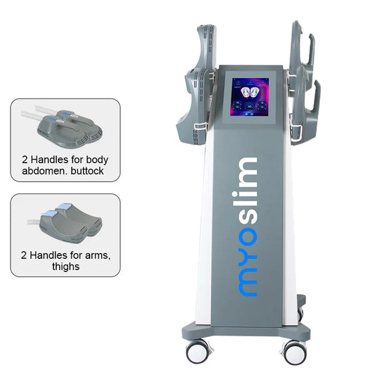 EMS Body Sculpting Machine Muscle Shaping 6500W 200hz EMS Radio Frequency RF Muscle Stimulator Device 4 Handle Myoslim