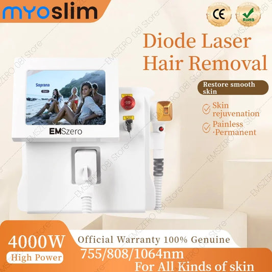 808 Alexandrite Laser Hair Removal Machine 4000W Cooling